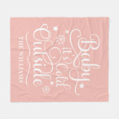 ベビーザコールド外赤面スクリプトファミリーホリデー フリースブランケット (正面(横))