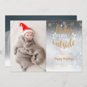 ベビーザコールド屋外ホリデイ2フォト誕生 案内状 (正面/裏面)