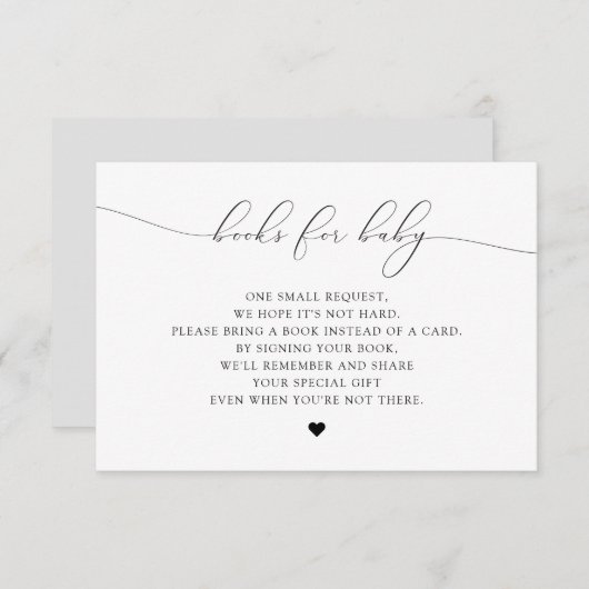 ベビーシエレガントャワーカード用ASHERスクリプトブック 招待状 (正面/裏面)