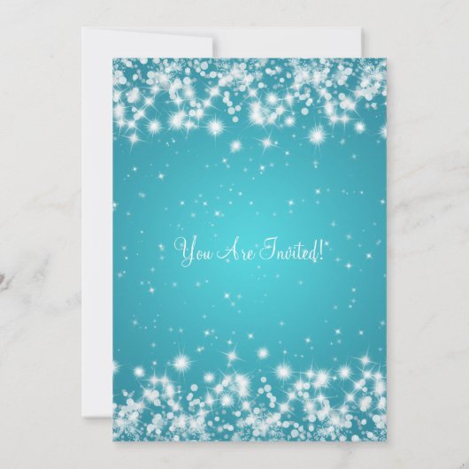 ベビーシエレガントャワー冬のスパークルターコイズ 招待状 (裏面)
