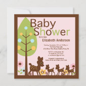 ベビーシカトリプレット多重ベビーシャワー招待状 招待状 (正面)