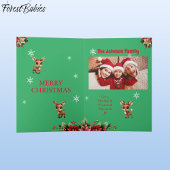 ベビーシカ、子鹿、シカ、シカ、フローラトナカイ🦌 🎄緑 シーズンカード