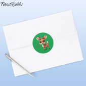 ベビーシカ、子鹿、シカ、トナカイ🦌 🎄グリーンクリスマス ラウンドシール