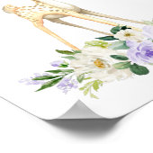 ベビーシカ、森林動物、ボホ、紫の花 ポスター (角)