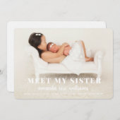 ベビーシスター誕生のお知らせカード 招待状 (正面/裏面)