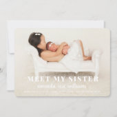 ベビーシスター誕生のお知らせカード 招待状 (正面)