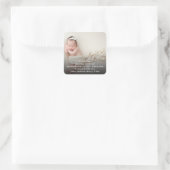 ベビーシックモダンスウィートかわいい女の子の男の子誕生写真 スクエアシール (バッグ)