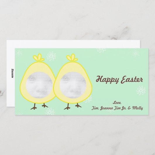 ベビーシック復活祭のフォトカード シーズンカード (正面/裏面)