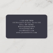 ベビーシッターいちご柄ネイビービジネスカード 名刺 (裏面)