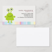 ベビーシッターかわいいグリーンモンスターエイリアン名刺 名刺 (正面/裏面)