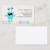 ベビーシッターかわいいシアンモンスターエイリアン名刺 名刺 (正面/裏面)