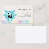 ベビーシッターかわいいシアンモンスターエイリアン名刺 名刺 (正面/裏面)