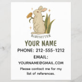 ベビーシッターかわいいフローラバニーベビーサービス チラシ (正面)