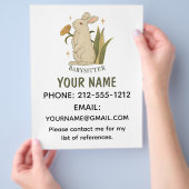 ベビーシッターかわいいフローラバニーベビーサービス チラシ (手)