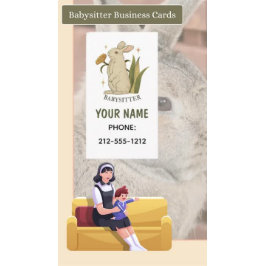 ベビーシッターかわいいフローラバニーベビー名刺 名刺