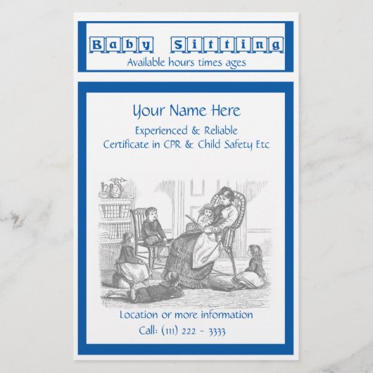 ベビーシッターとチャイルド気にフライヤー チラシ (正面)