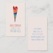 ベビーシッターと気に子描ハートカード 名刺 (正面/裏面)