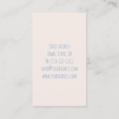 ベビーシッターと気に子描ハートカード 名刺 (裏面)