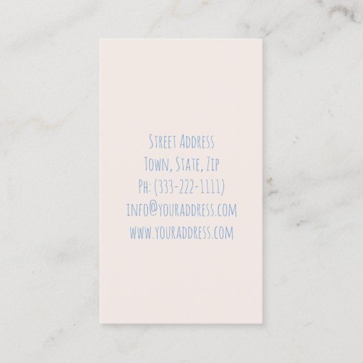 ベビーシッターと気に子描ハートカード 名刺 (裏面)