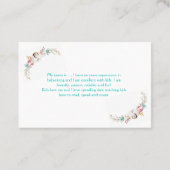 ベビーシッターと育児用名刺 名刺 (裏面)