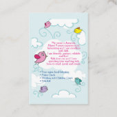 ベビーシッターと育児用名刺 名刺 (裏面)