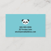 ベビーシッターのかわいいパンダの育児のベビーシッターをすること 名刺 (裏面)