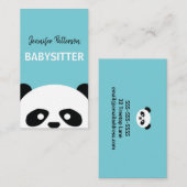 ベビーシッターのかわいいパンダの育児のベビーシッターをすること 名刺 (正面/裏面)