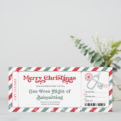 ベビーシッターのクリスマスプレゼント券 招待状 (スタンド正面)
