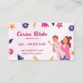 ベビーシッターのサービス | ピンクチャイルドケア 名刺 (正面)