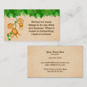 ベビーシッターのスローガンの名刺 名刺 (正面/裏面)