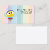 ベビーシッターのチューター気にチャイルドキュート蝶 名刺 (正面/裏面)