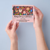 ベビーシッターのチラシ 子供の世話 デイケア プロモーション 光沢のある 4x5 チラシ (手)