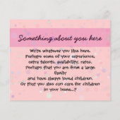 ベビーシッターのチラシ 子供の世話 デイケア プロモーション 光沢のある 4x5 チラシ (裏面)