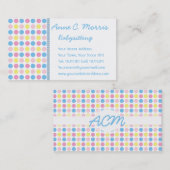 ベビーシッターのパステル調の水玉模様の名刺 名刺 (正面/裏面)