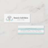 ベビーシッターのビジネスかわいいカード スキニー名刺 (正面/裏面)