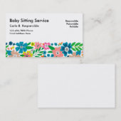 ベビーシッターのビジネス飾カードフローラスタイル 名刺 (正面/裏面)