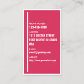 ベビーシッターのピンク(写真及び文字を個人化して下さい) 名刺 (裏面)