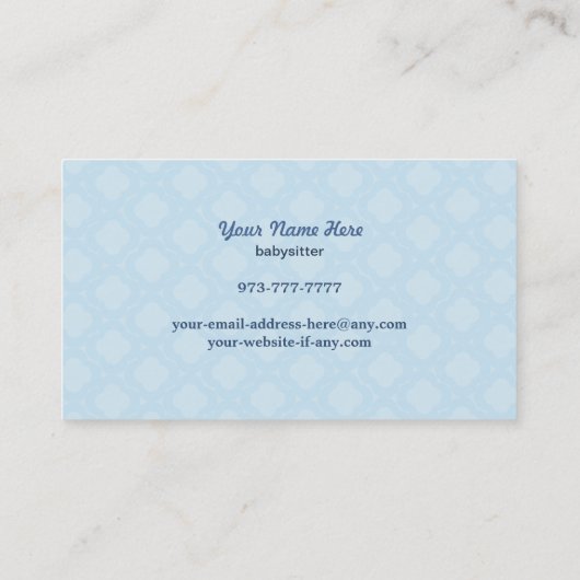 ベビーシッターのフクロウの名刺 名刺 (裏面)