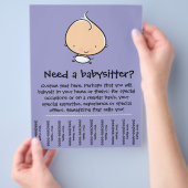 ベビーシッターのプロモーション催涙シートフライヤー チラシ (手)