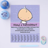 ベビーシッターのプロモーション催涙シートフライヤー チラシ (シングル)