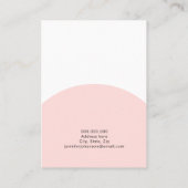 ベビーシッターのミニマリスト白ピンクの水色 名刺 (裏面)