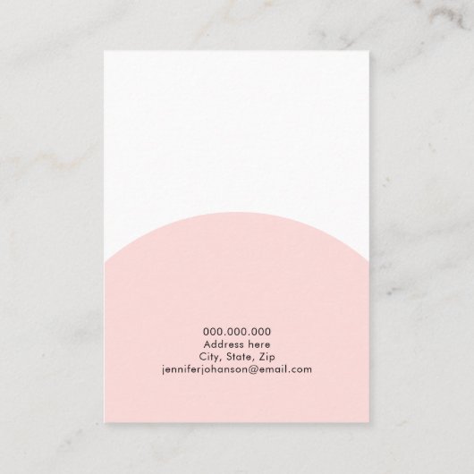 ベビーシッターのミニマリスト白ピンクの水色 名刺 (裏面)