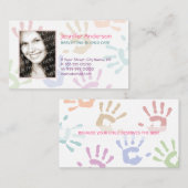 ベビーシッターの乳母の写真のパーソナライズな先生 名刺 (正面/裏面)