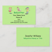 ベビーシッターの乳母の漫画の棒は男の子の女の子のベビーをからかいます 名刺 (正面/裏面)