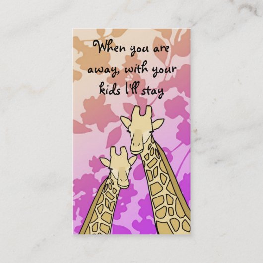 ベビーシッターの名刺 名刺 (正面)