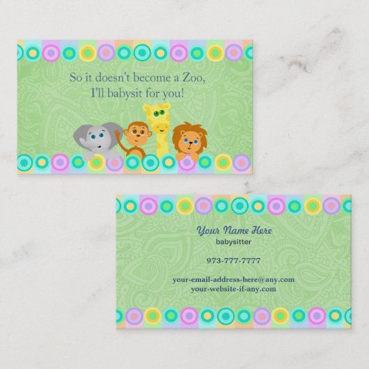 ベビーシッターの名刺 名刺 (正面/裏面)