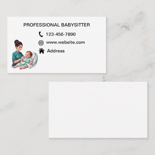 ベビーシッターの名刺 名刺 (正面/裏面)