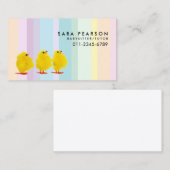 ベビーシッターの子ども気に可愛いベビーチキン 名刺 (正面/裏面)