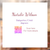 ベビーシッターの子供デイケアnanny追加の名前詳細q ウィンドウサイン (シート2)