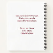 ベビーシッターの子供デイケアnanny追加の名前詳細q ノートブック (裏面)